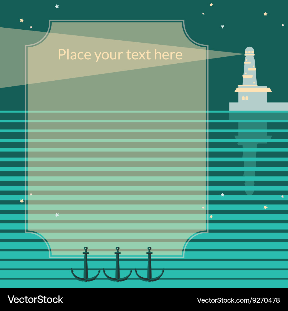 Retro frame with lighthouse Vector Image