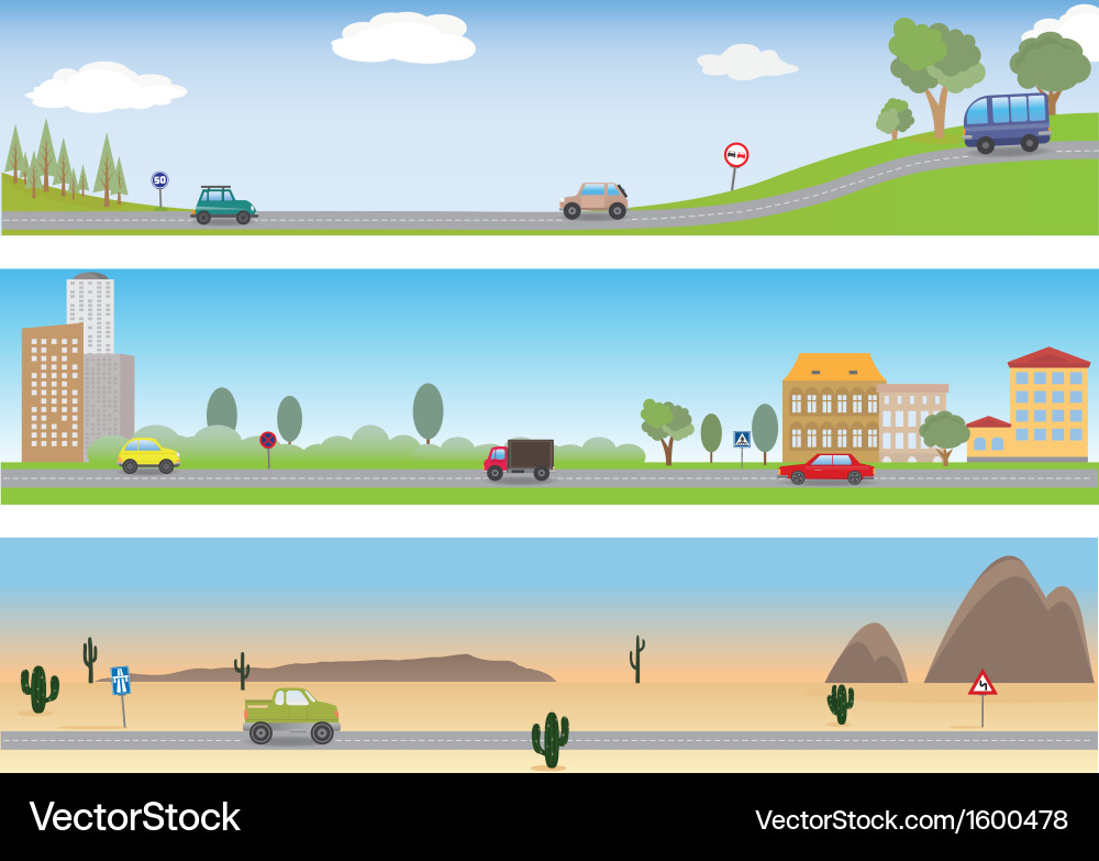 Scenic Road Landscape vector image