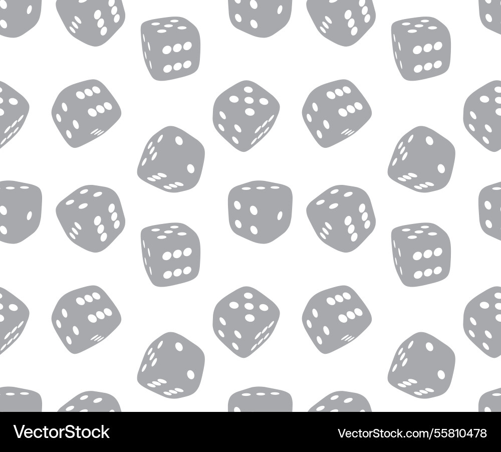 Seamless pattern with dice on white background Seamless pattern with dice on white background vector image