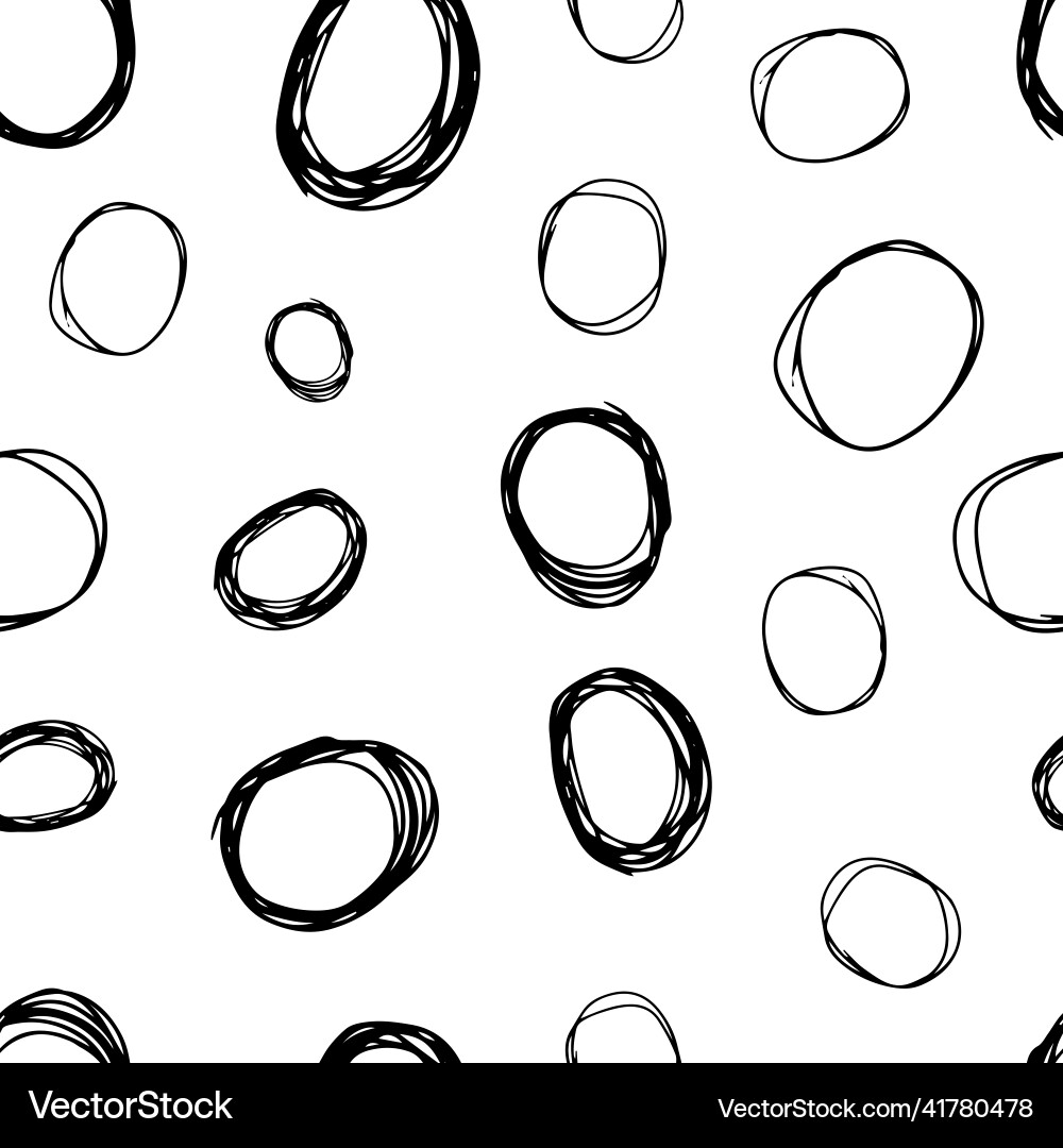Seamless pattern with sketch circles shape Seamless pattern with sketch circles shape vector image
