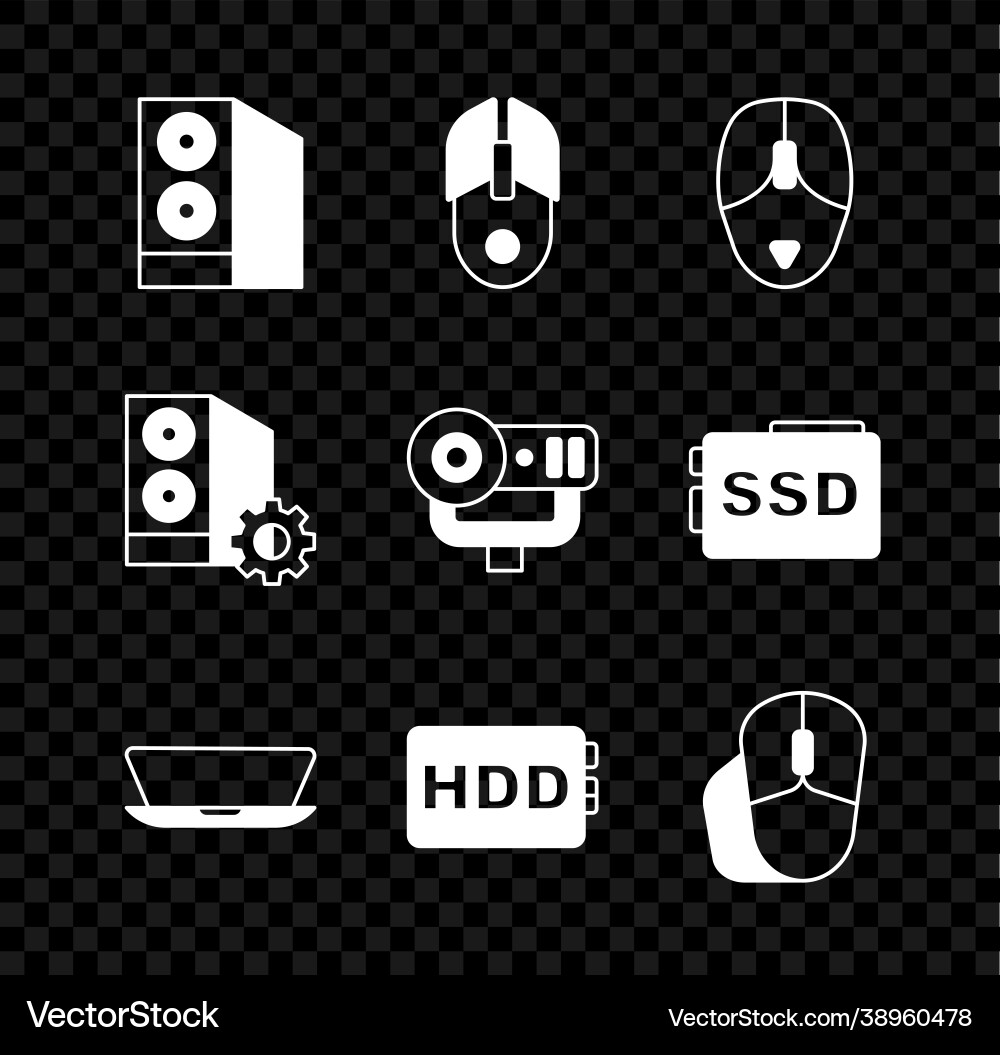 Set case computer mouse laptop hard Set case computer mouse laptop hard vector image