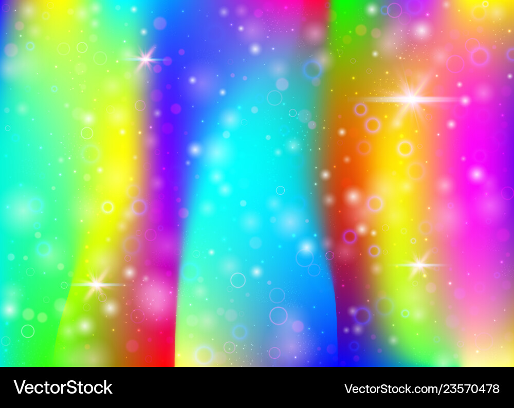 Unicorn background with rainbow mesh Unicorn background with rainbow mesh Vector Image