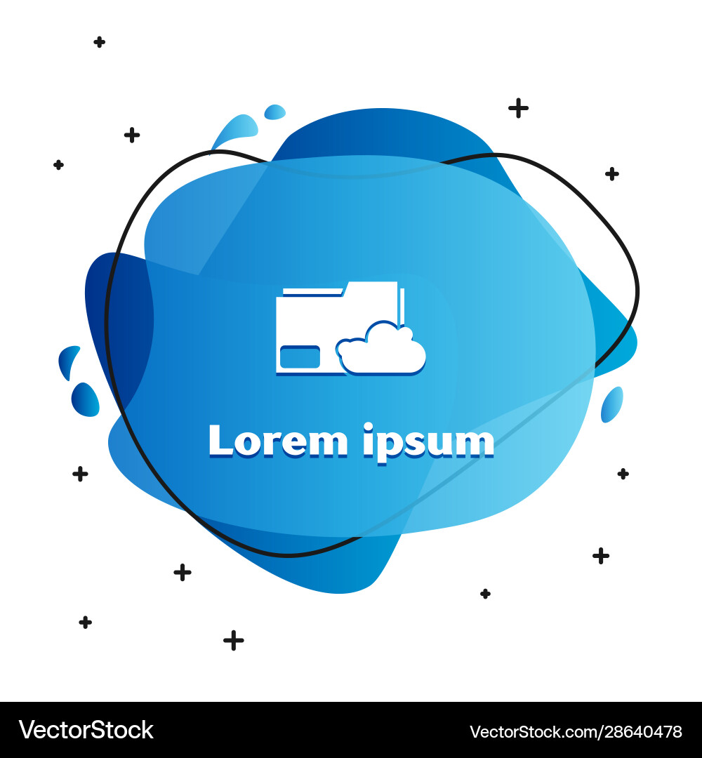 White cloud storage text document folder icon White cloud storage text document folder icon vector image