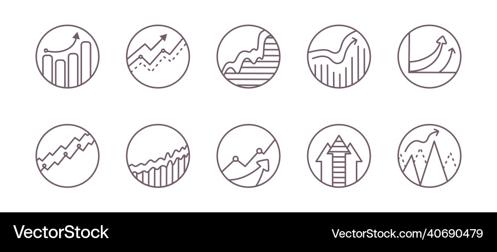 A set of icons for graphs and diagrams A set of icons for graphs and diagrams vector image