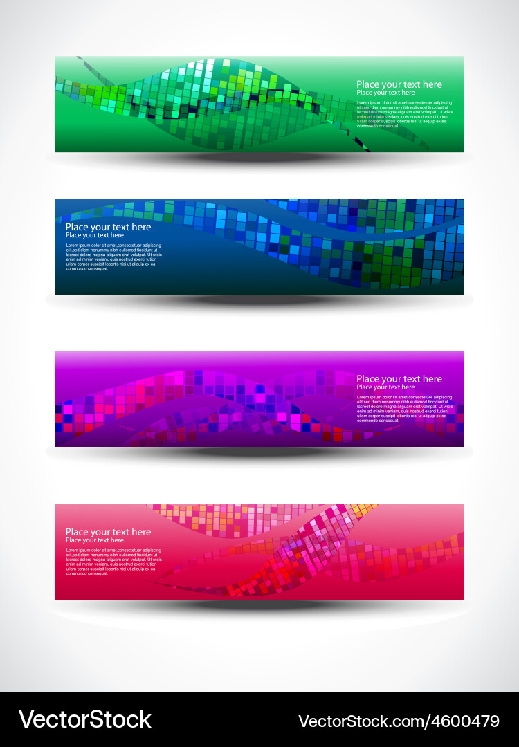 Abstract header set of four vector image