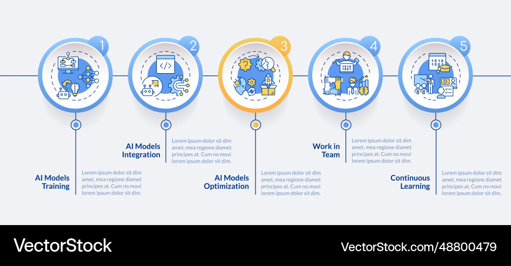 Ai engineer layout with colorful thin line icons Vector Image
