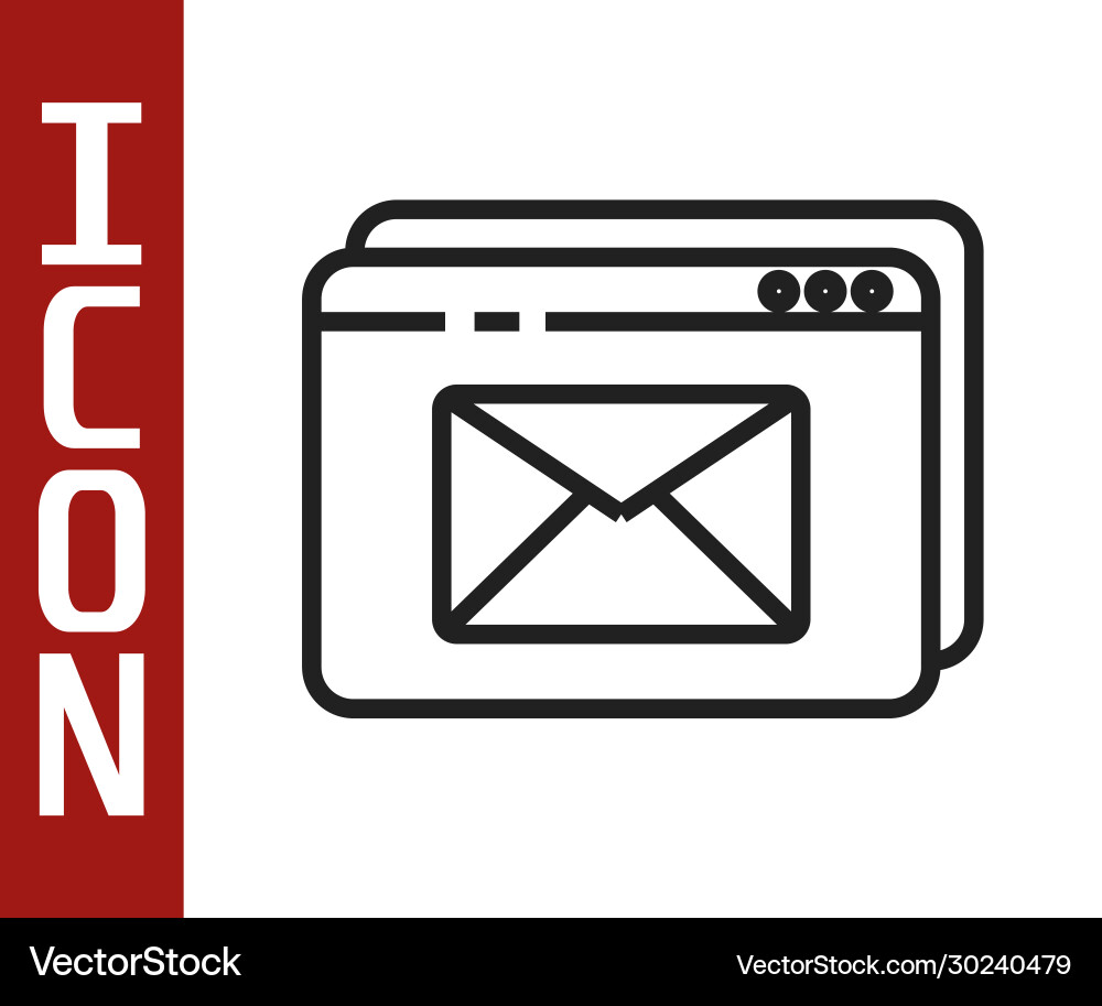 Black line website and envelope new message mail Black line website and envelope new message mail Vector Image