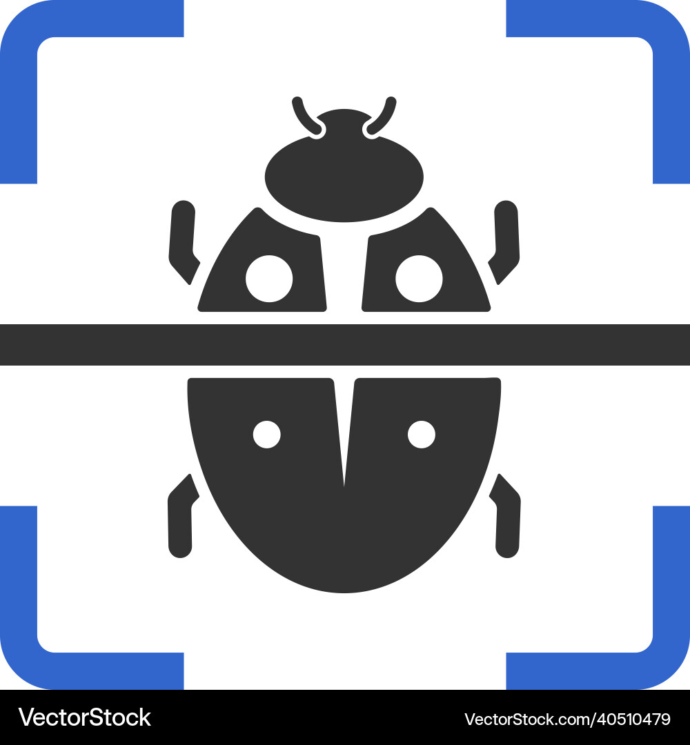Bug scan icon design Bug scan icon design vector image