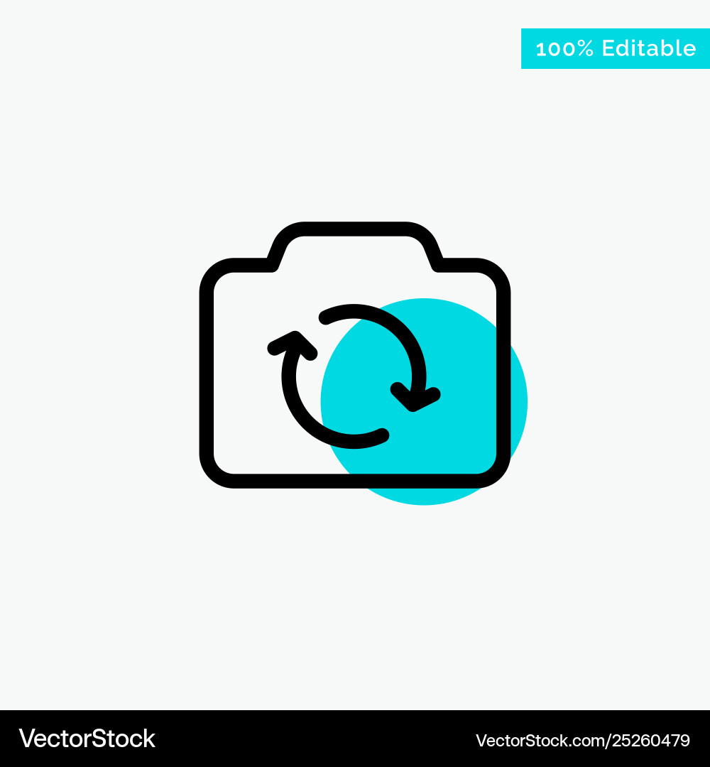 Camera refresh basic ui turquoise highlight Vector Image