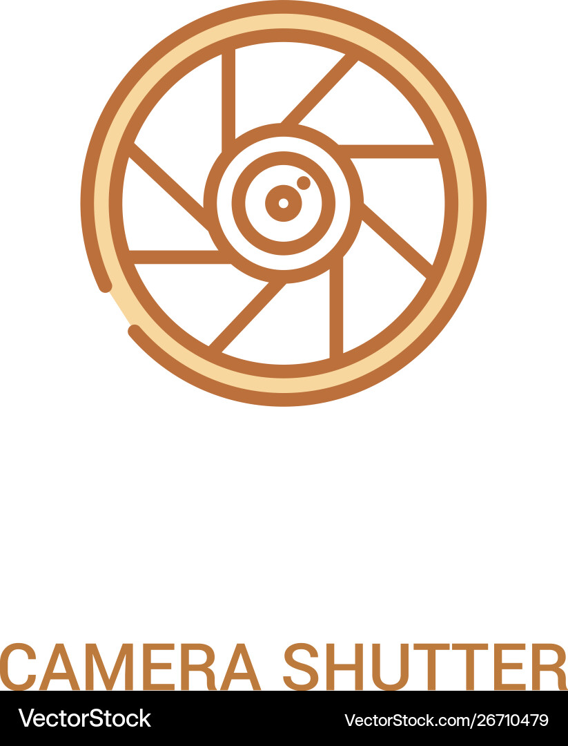 Camera shutter concept 2 colored icon simple line Camera shutter concept 2 colored icon simple line vector image