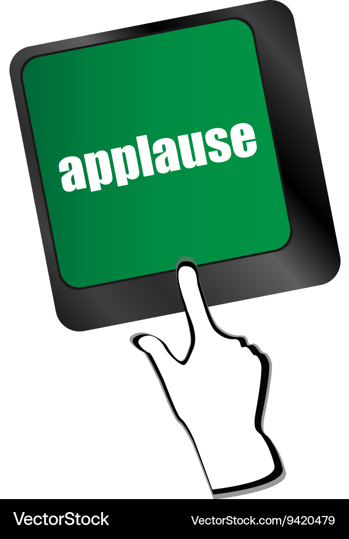 Computer keyboard with applause key - business Vector Image