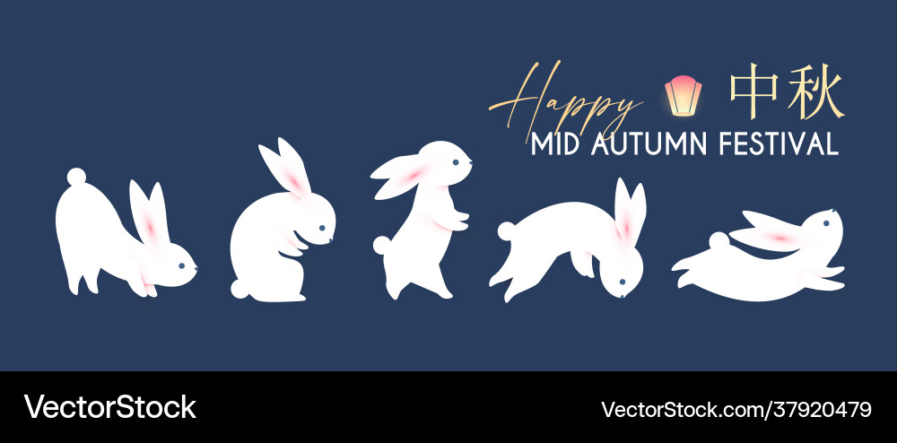 Cute white rabbit collection sitting and jumping Cute white rabbit collection sitting and jumping vector image