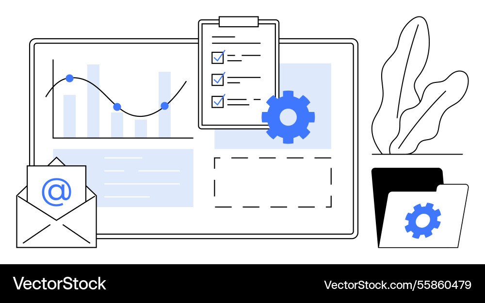 Data management and workflow organization Data management and workflow organization vector image