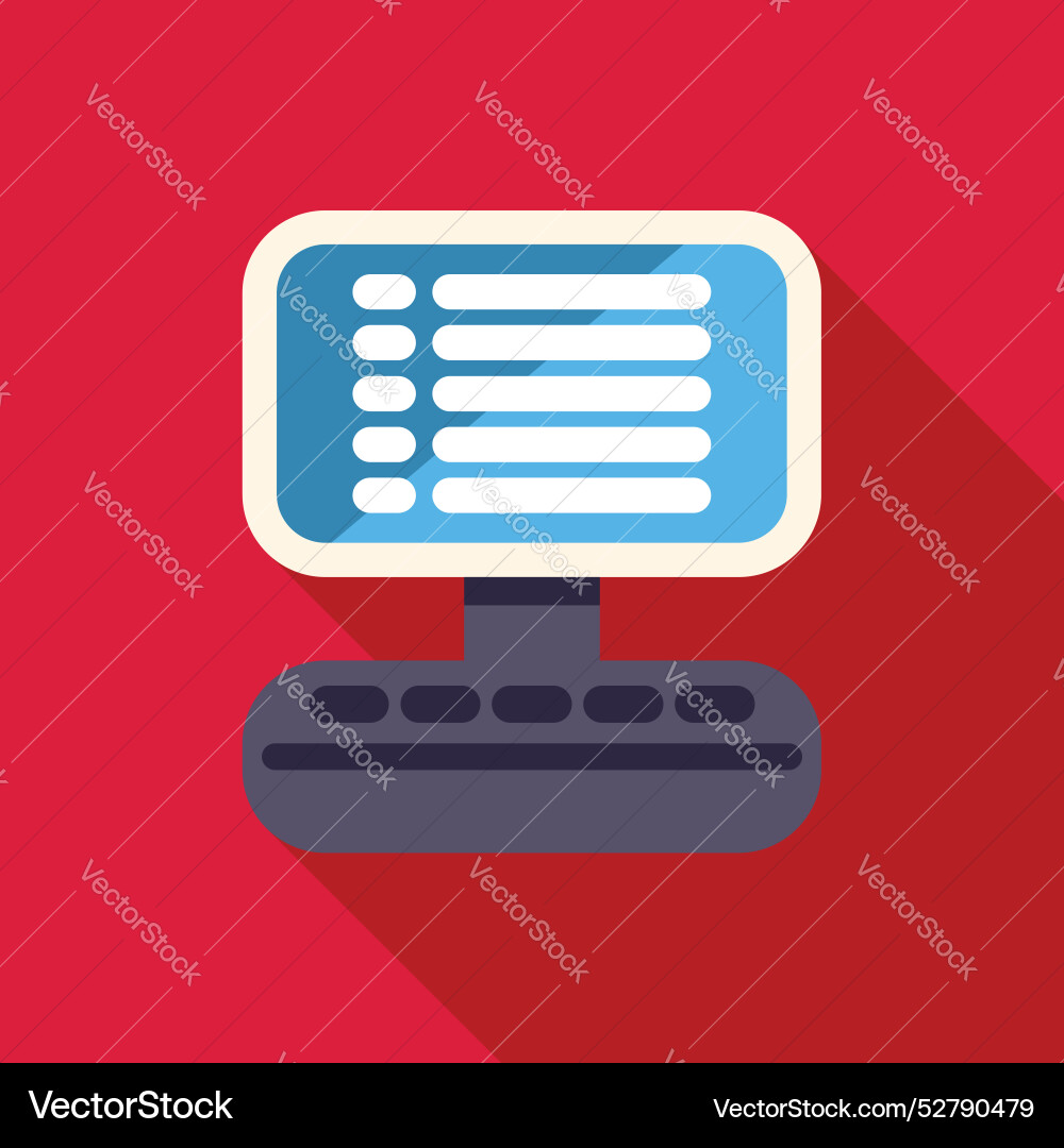 Desktop-Computer mit leerer Checkliste auf dem Bildschirm vektorbild