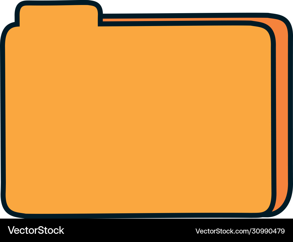 Document folder icon line and fill style Vector Image