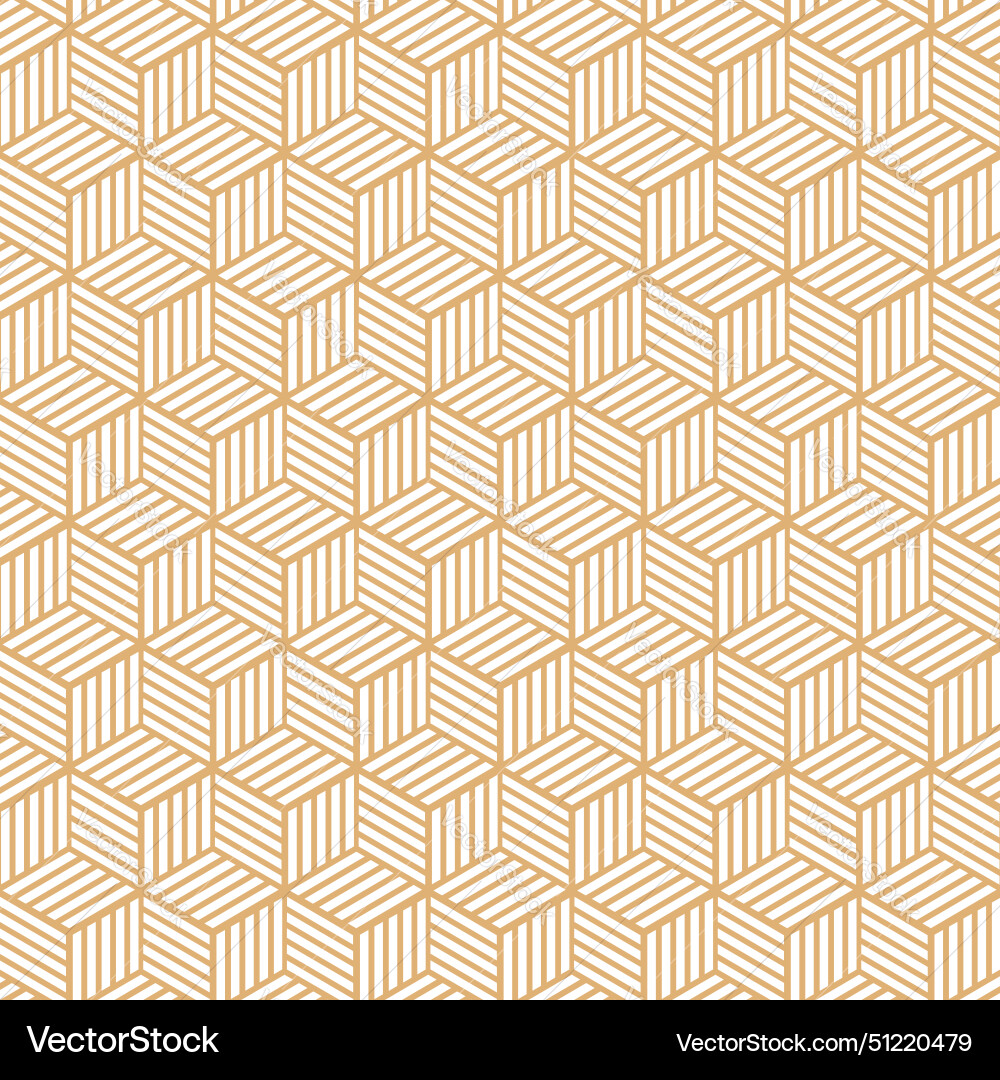 Golden cube geometric pattern background Golden cube geometric pattern background vector image