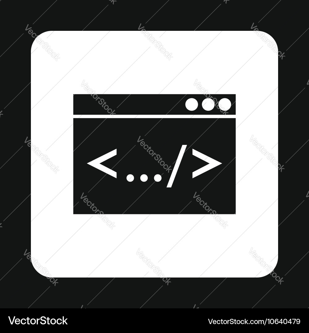 Greater than less icon simple style Vector Image