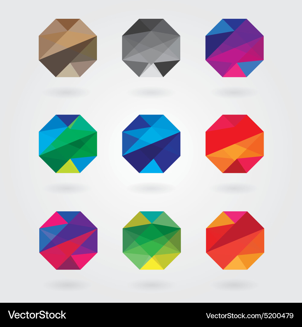 Hexagonal Gem Logo Concepts vector image