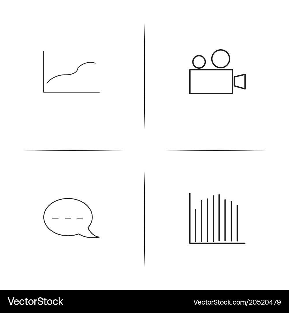 Internet of things simple linear icons set vector image