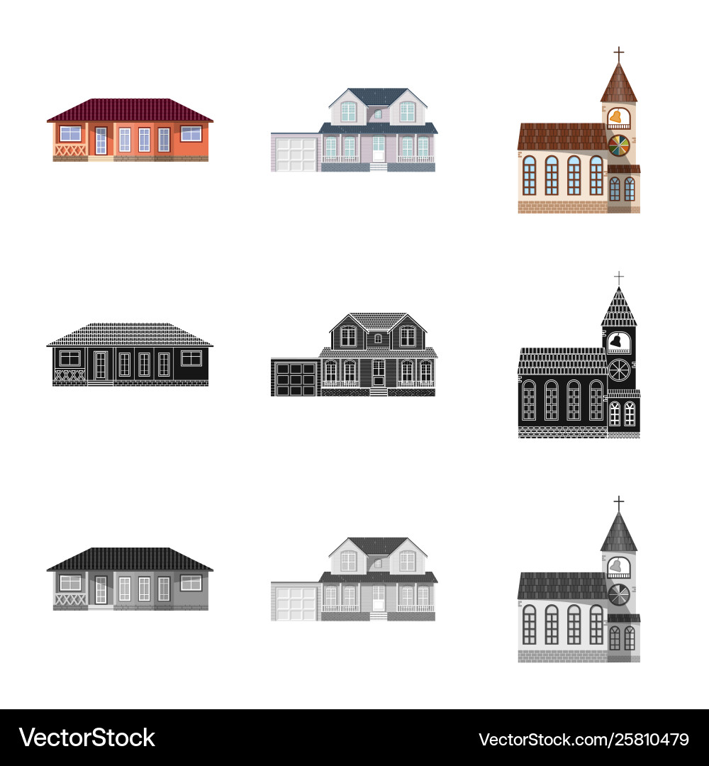 Isolated object building and front sign Isolated object building and front sign Vector Image