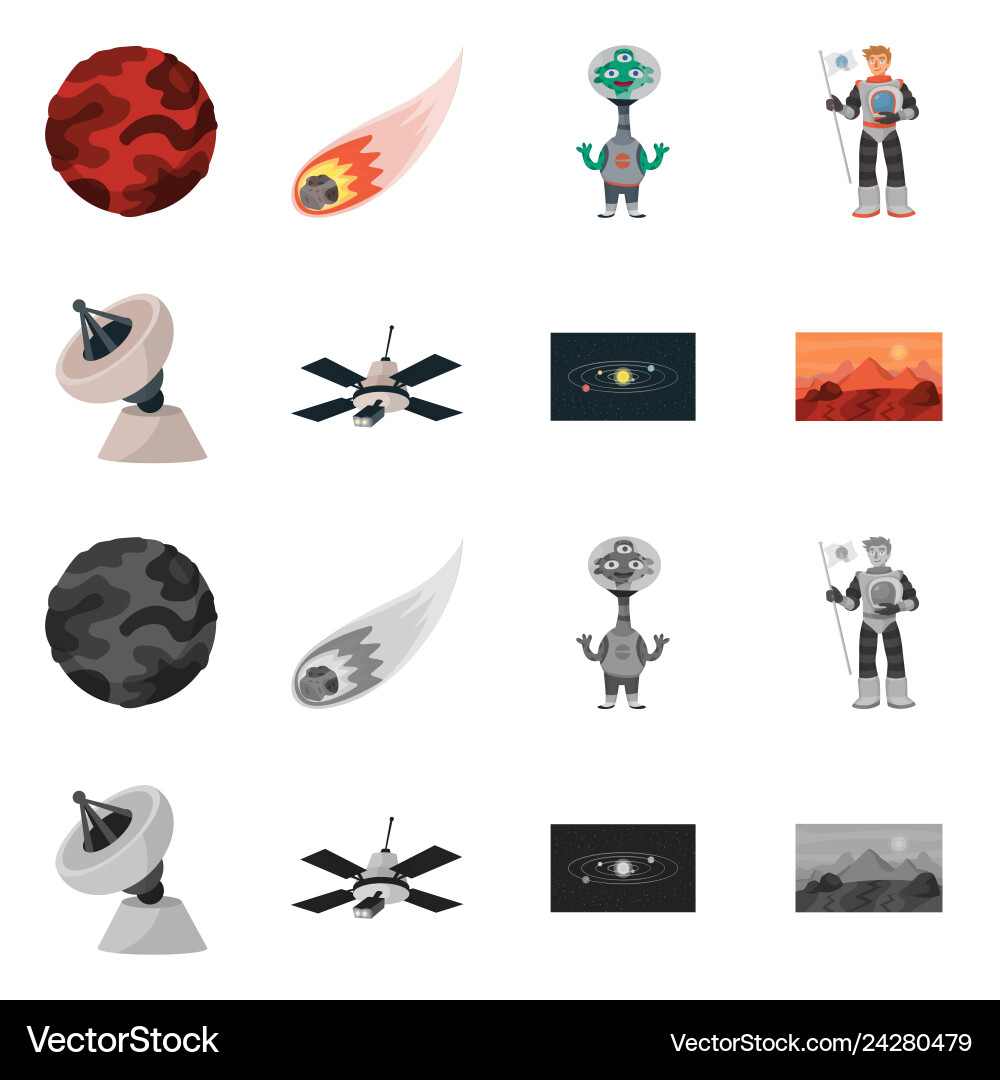 Isolated object of astronomy and technology icon Isolated object of astronomy and technology icon vector image