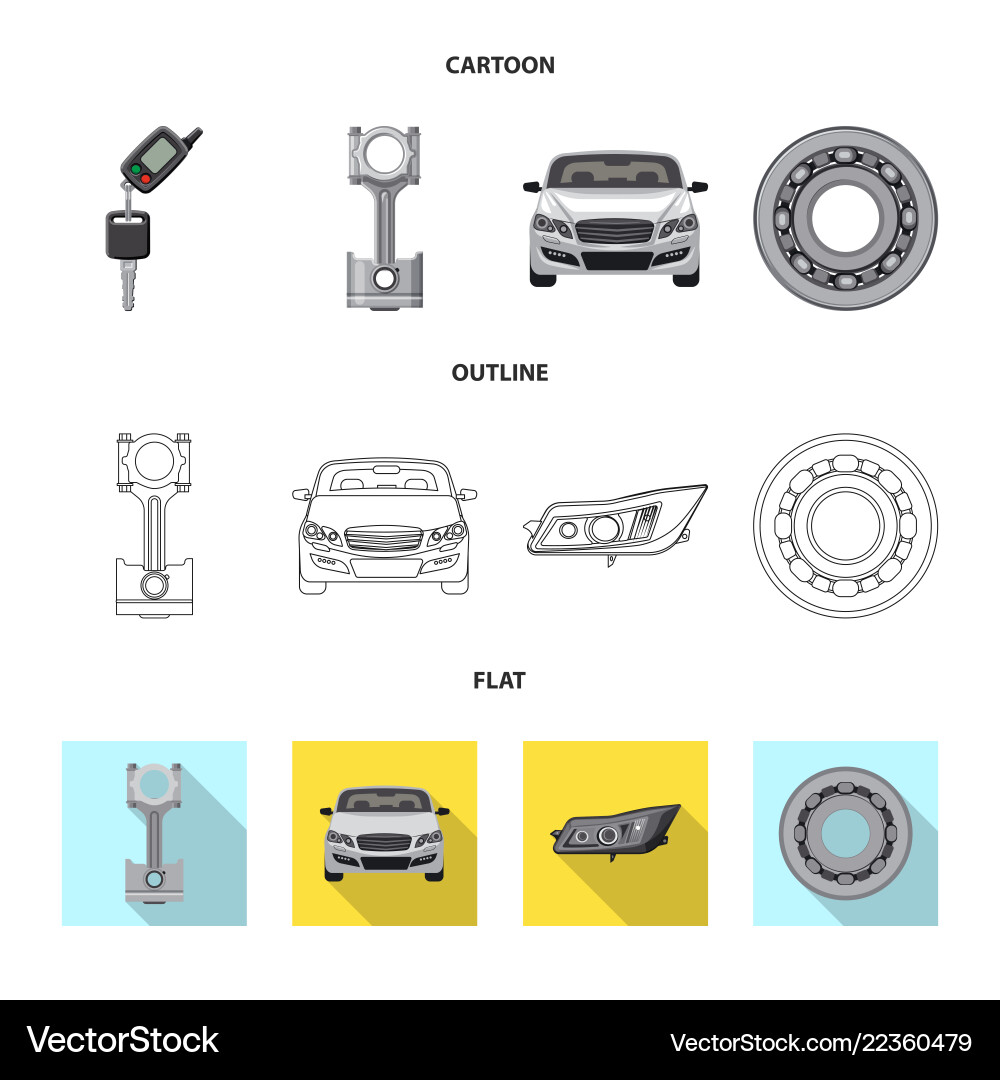 Isoliertes Objekt der Auto- und Teil-Icon-Sammlung Isoliertes Objekt der Auto- und Teil-Icon-Sammlung vektorbild