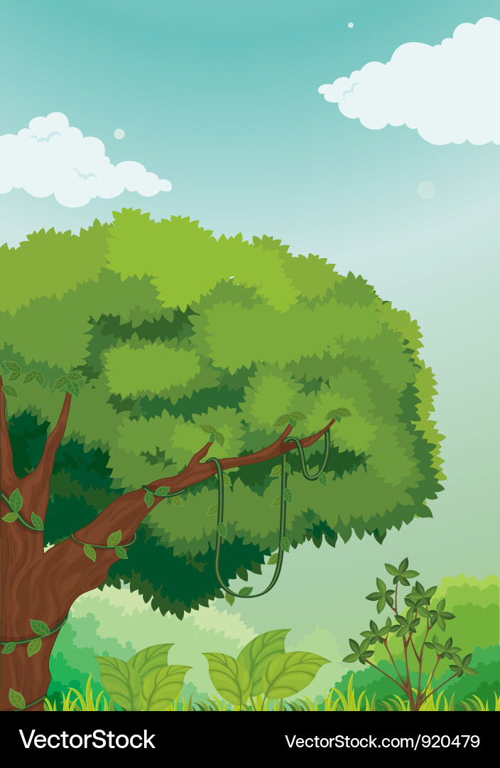 Jungle scene Royalty Free Vector Image - VectorStock