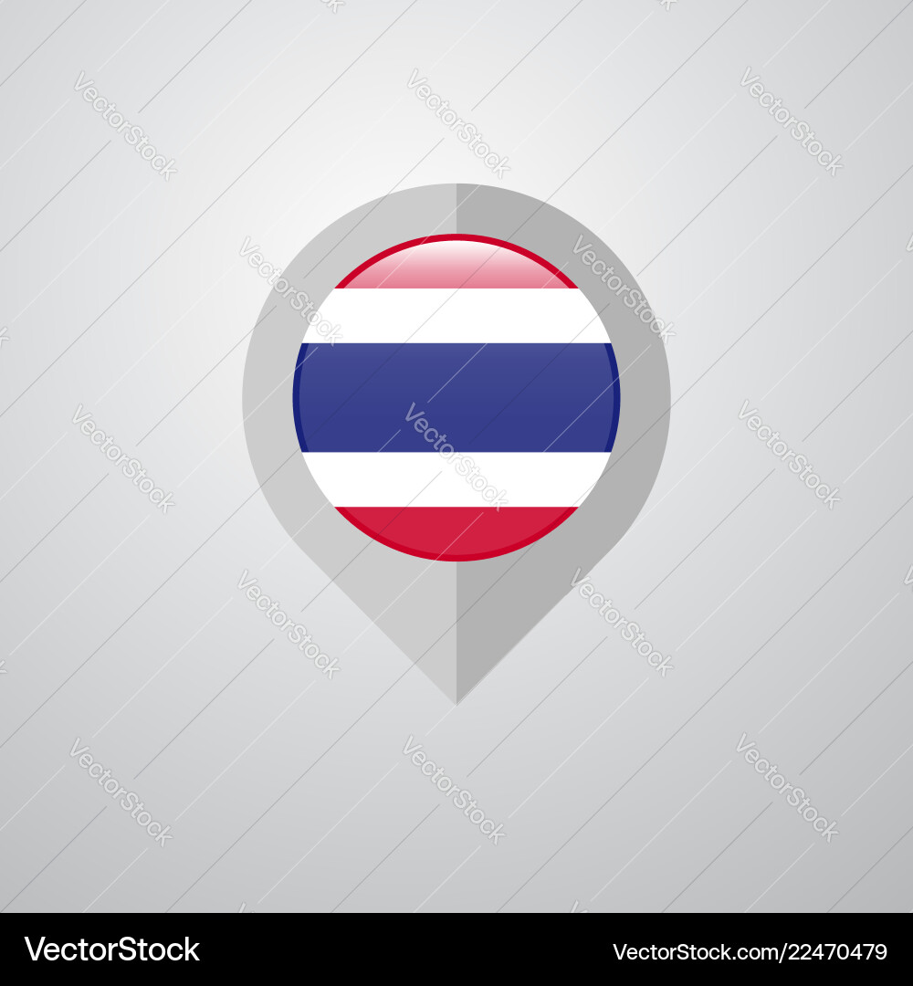 Map navigation pointer with thailand flag design vector image