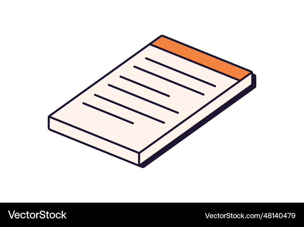 Paper notepad notebook page diary information Vector Image