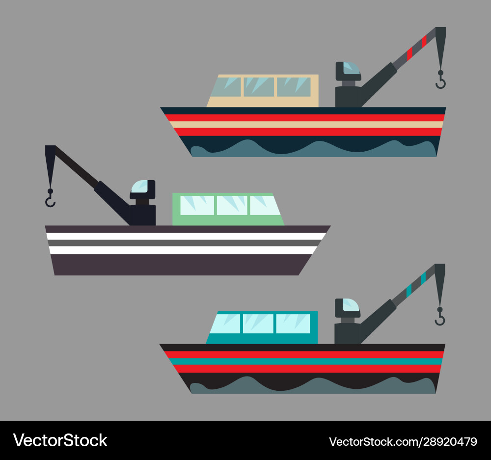 Version Icons Angelschiffe mit Hakenschiff Vektorbild