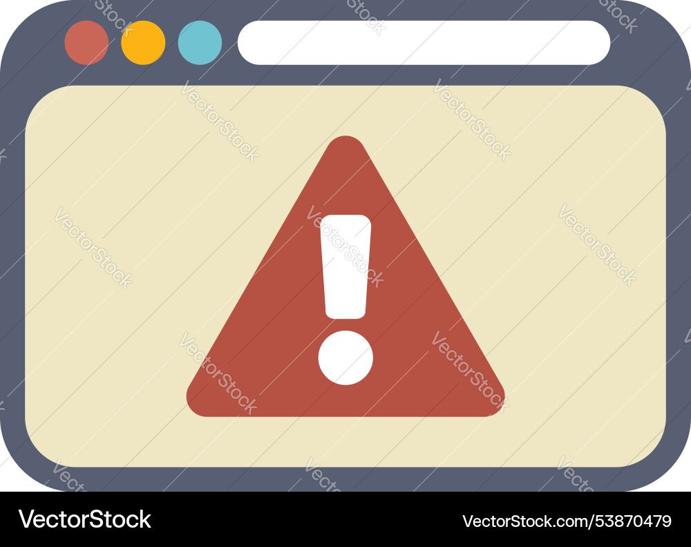 Web-Browser-Fenster Anzeige Warnzeichen Symbol vektorbild