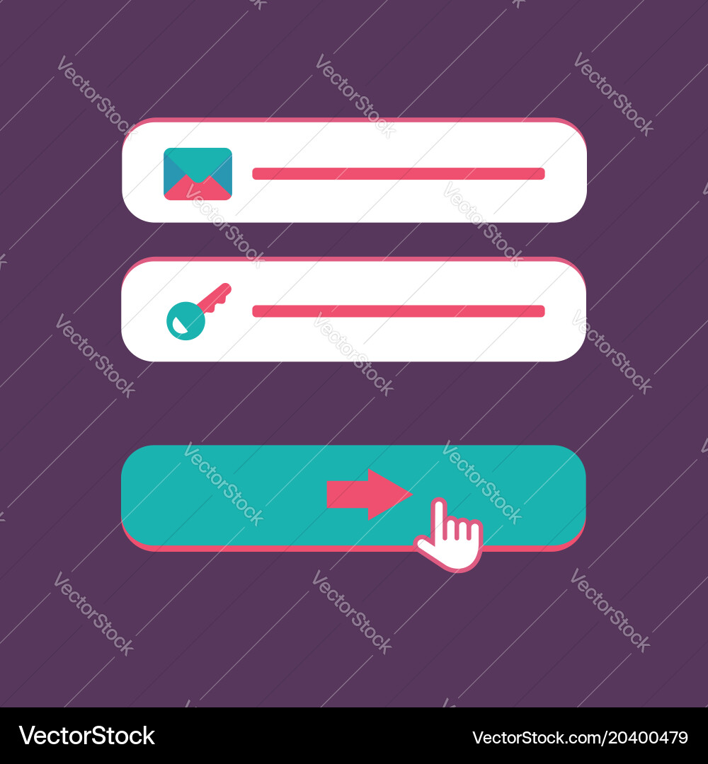 Web template of computer login form vector image
