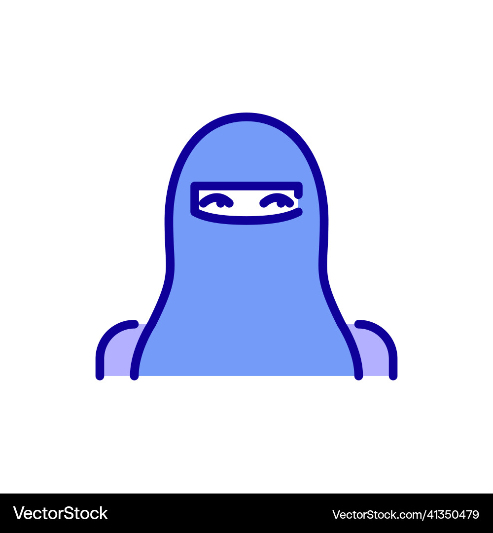 Woman wearing a niqab pixel perfect editable Woman wearing a niqab pixel perfect editable vector image