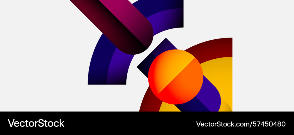 Abstract colorful shapes overlap creating dynamic Abstract colorful shapes overlap creating dynamic Vector Image