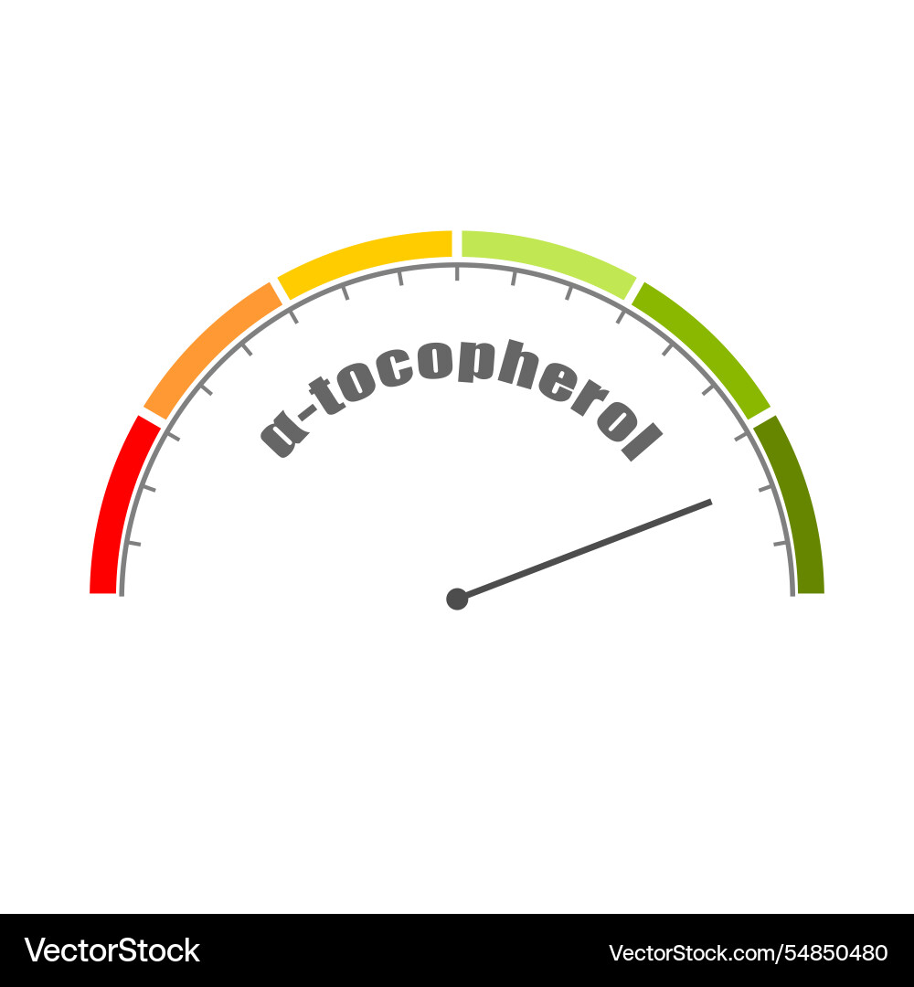 Alpha-tocopherol level on measure scale Alpha-tocopherol level on measure scale Vector Image