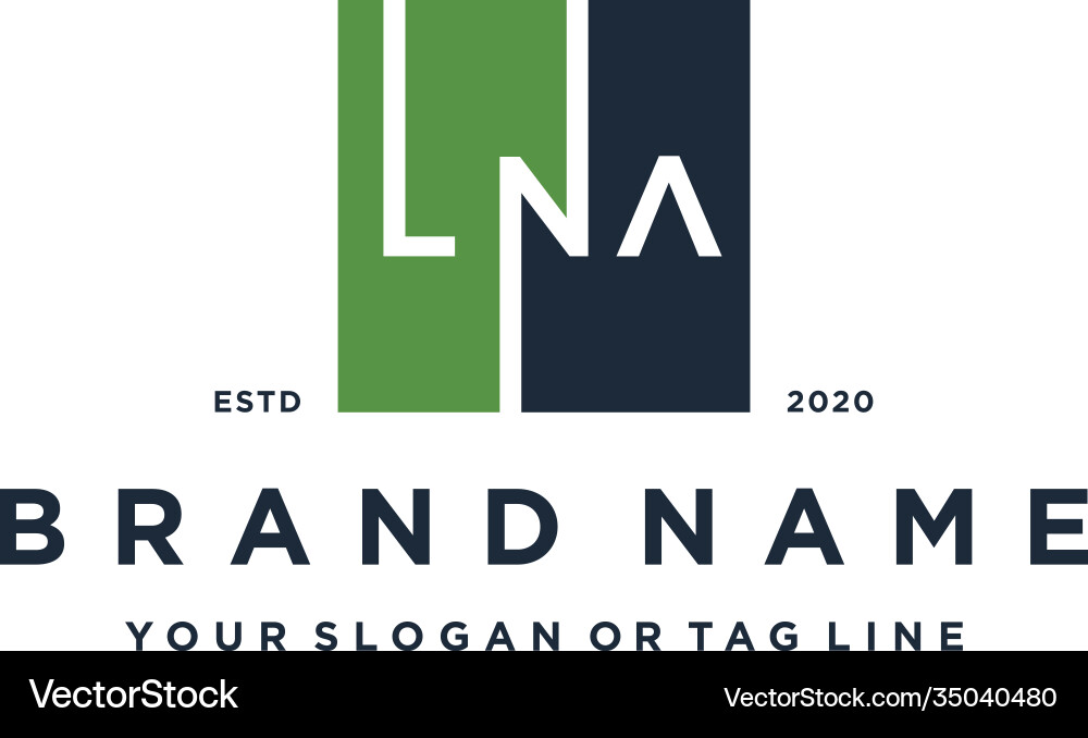 Buchstaben lna quadratisches Logo Design Buchstaben lna quadratisches Logo Design vektorbild