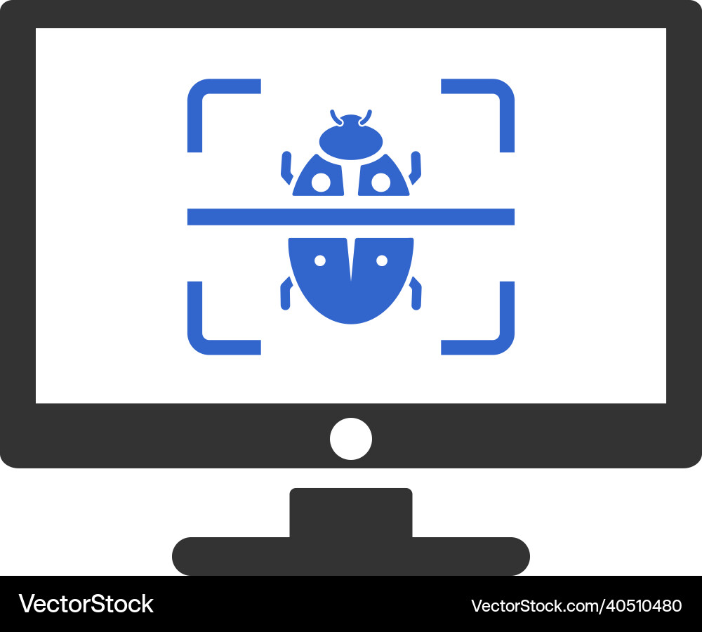 Bug scan icon design Bug scan icon design vector image