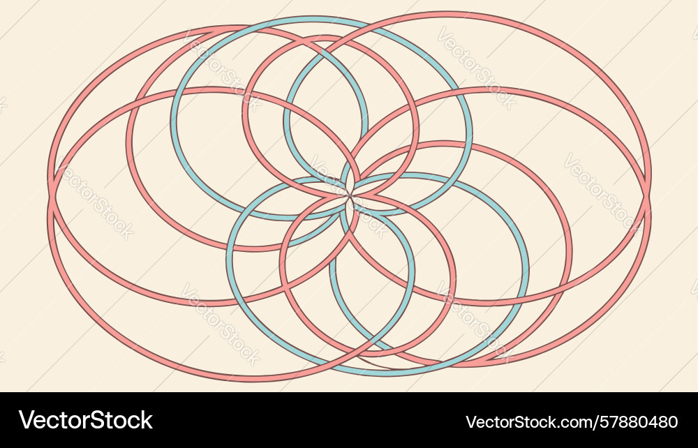 Delicate overlapping circles pattern in pastel Vector Image
