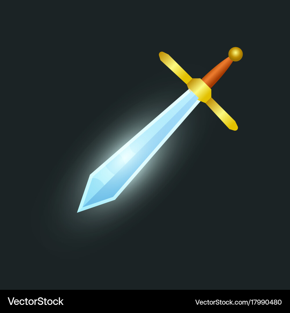 Epic sword isolated game element vector image