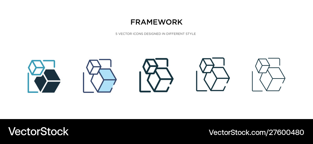 Framework icon in different style two colored vector image