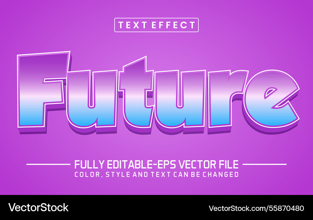 Future font text effect editable Future font text effect editable vector image