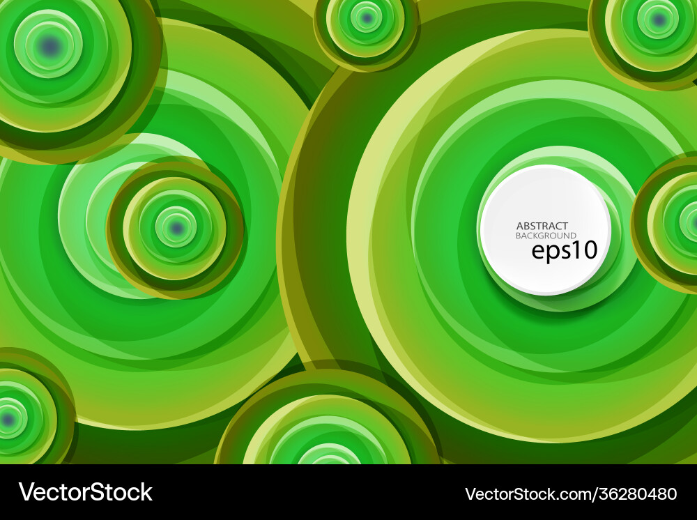 Green Circle Pattern Background vector image