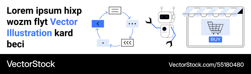 Online shopping automation with robot assistant Vector Image