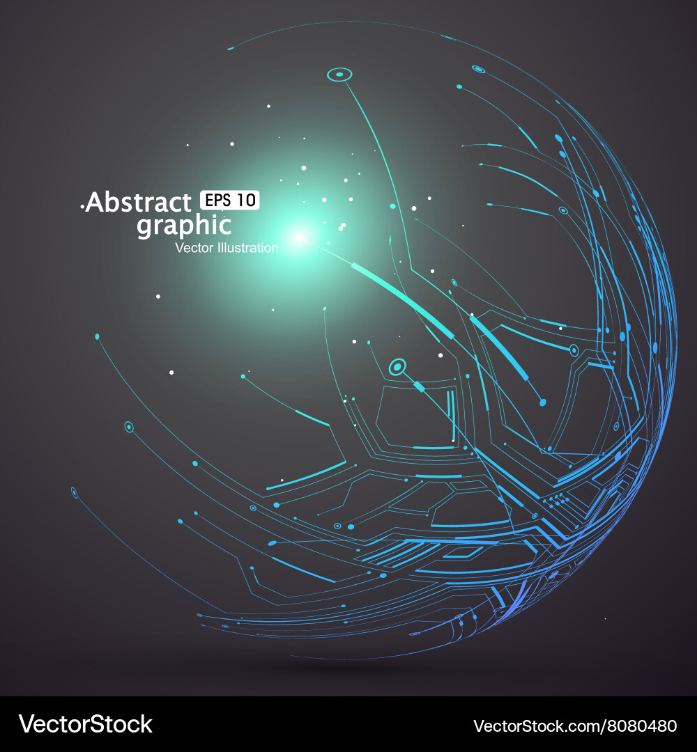 Point and curve constructed the sphere wireframe Vector Image