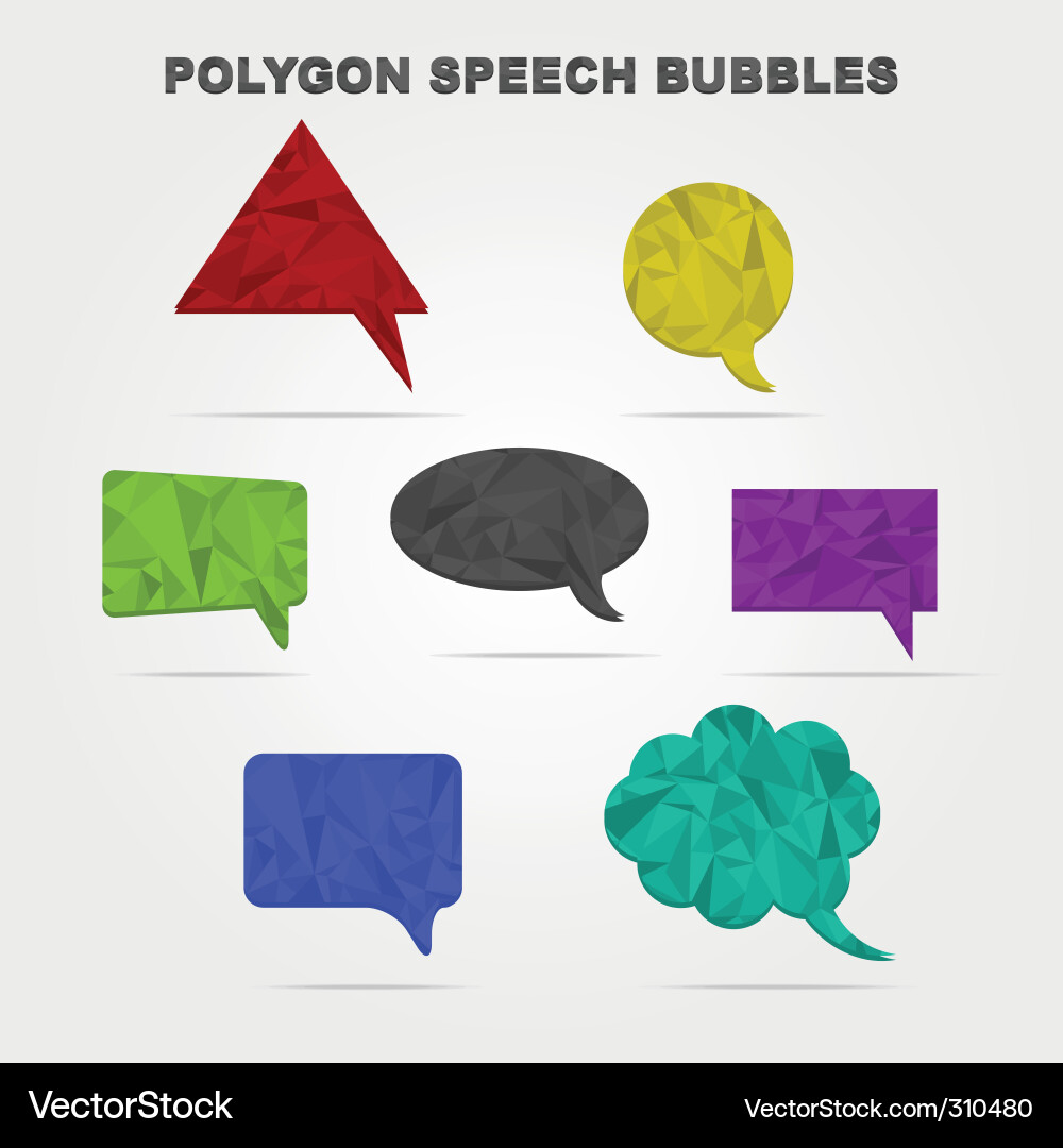 Polygon speech bubbles Vector Image