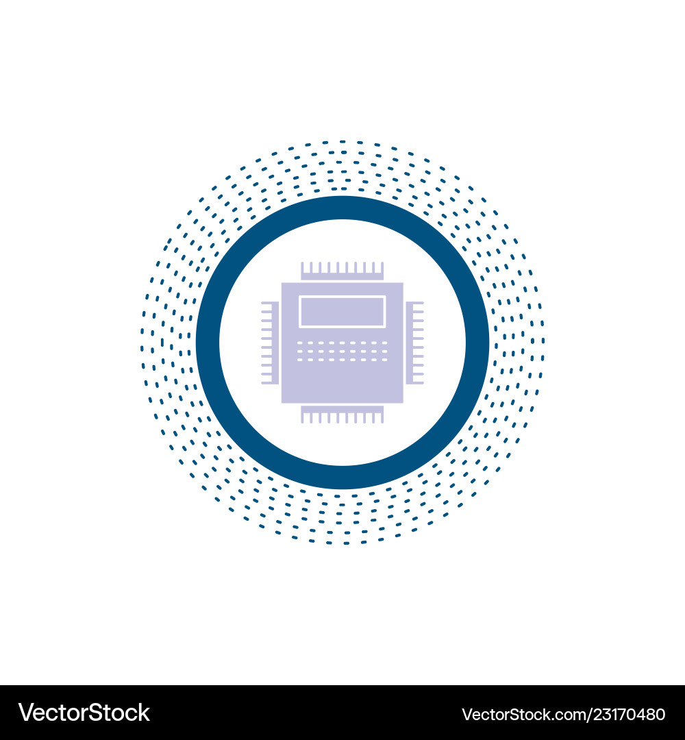 Processor hardware computer pc technology glyph Processor hardware computer pc technology glyph vector image