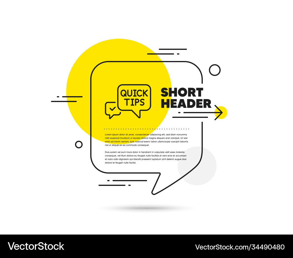 Quick tips line icon helpful tricks speech bubble Quick tips line icon helpful tricks speech bubble vector image