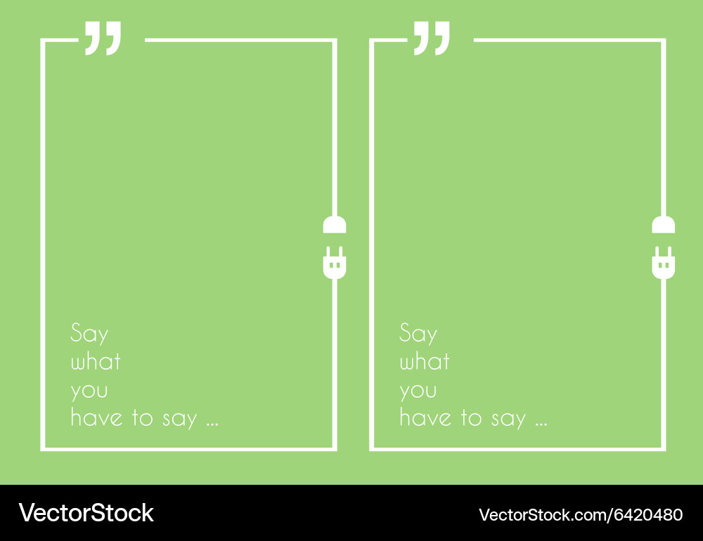 Quotation mark frame with flat style and space Vector Image