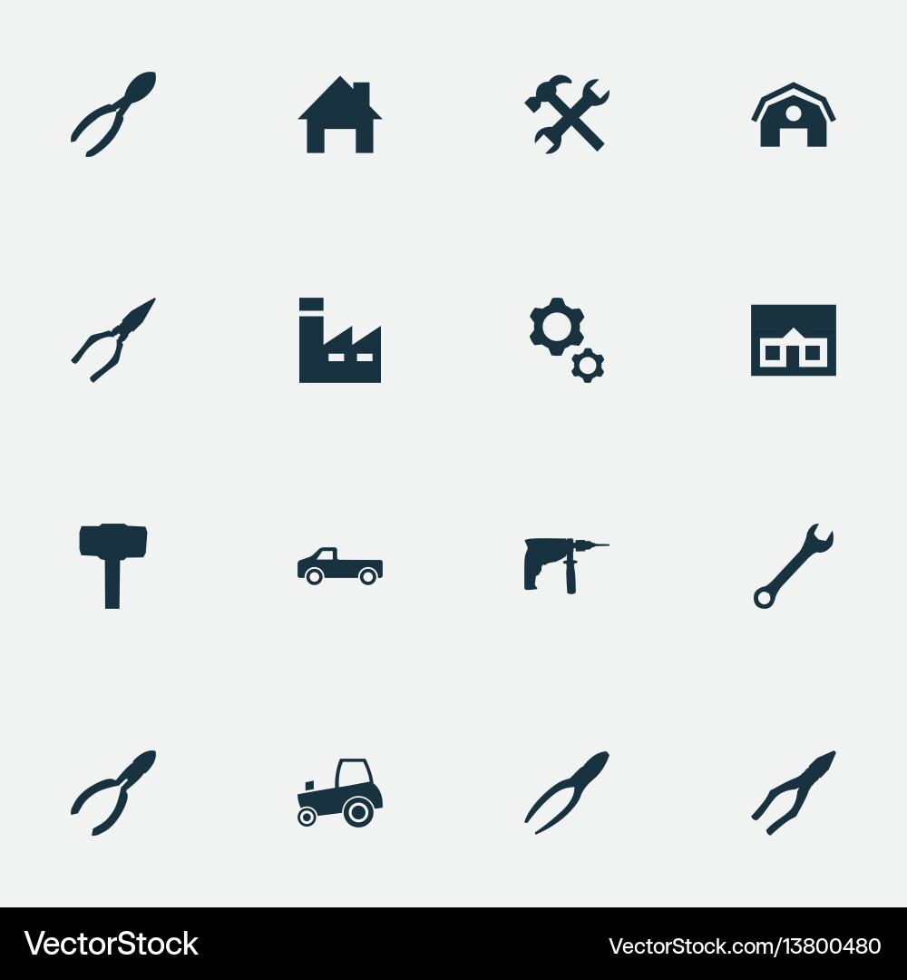 Set of simple build icons Set of simple build icons Vector Image