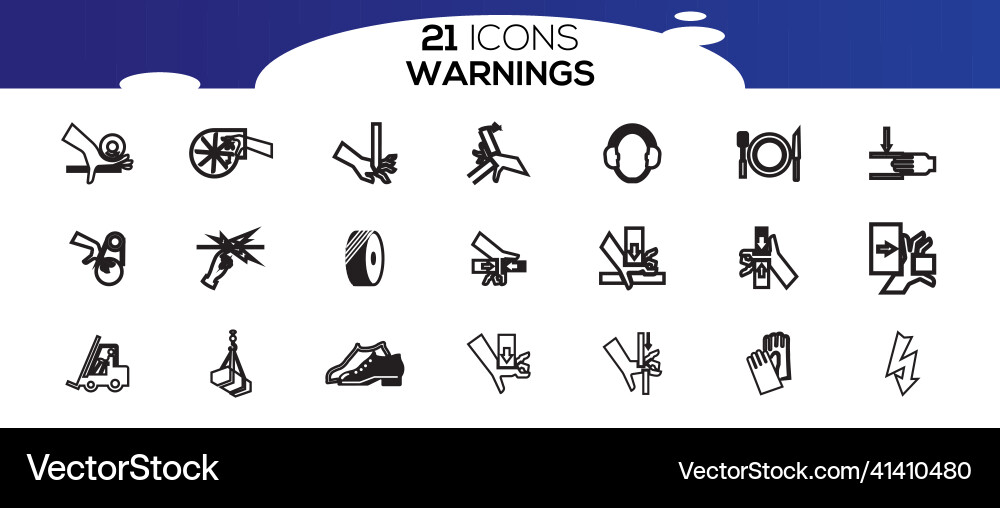Simple set of warnings related line icons Simple set of warnings related line icons Vector Image